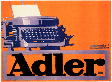 Pôster para a Adler Typewriters, Lucian Bernhard, 1908.